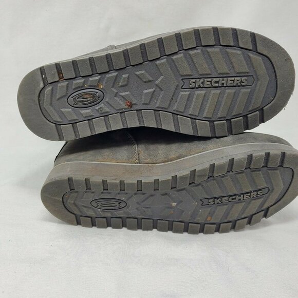 Sketchers Faux Fur Boots Womens Size 6.5 3/4 Calf Roll Down Buttons Brown - Picture 6 of 9